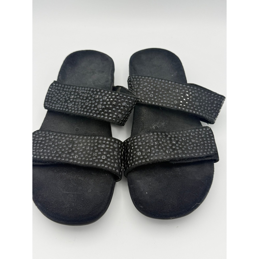 Vionic Samoa Black Studded Slide Sandals Orthotic Adjustable Straps Womens 7/7.5 - Picture 4 of 6